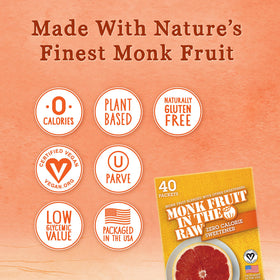 Cup of coffee with Sugar In The Raw Monk Fruit sweetness.