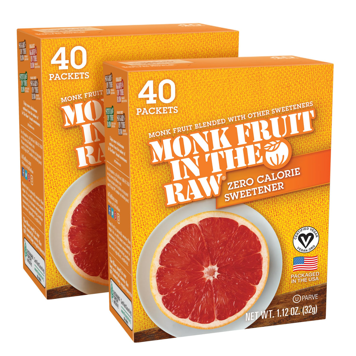 Sugar In The Raw monk fruit packets for zero calorie sweetness in coffee