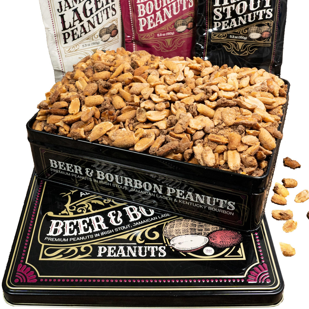 Sugar Plum nuts gift basket in a premium tin, ideal for gifting men
