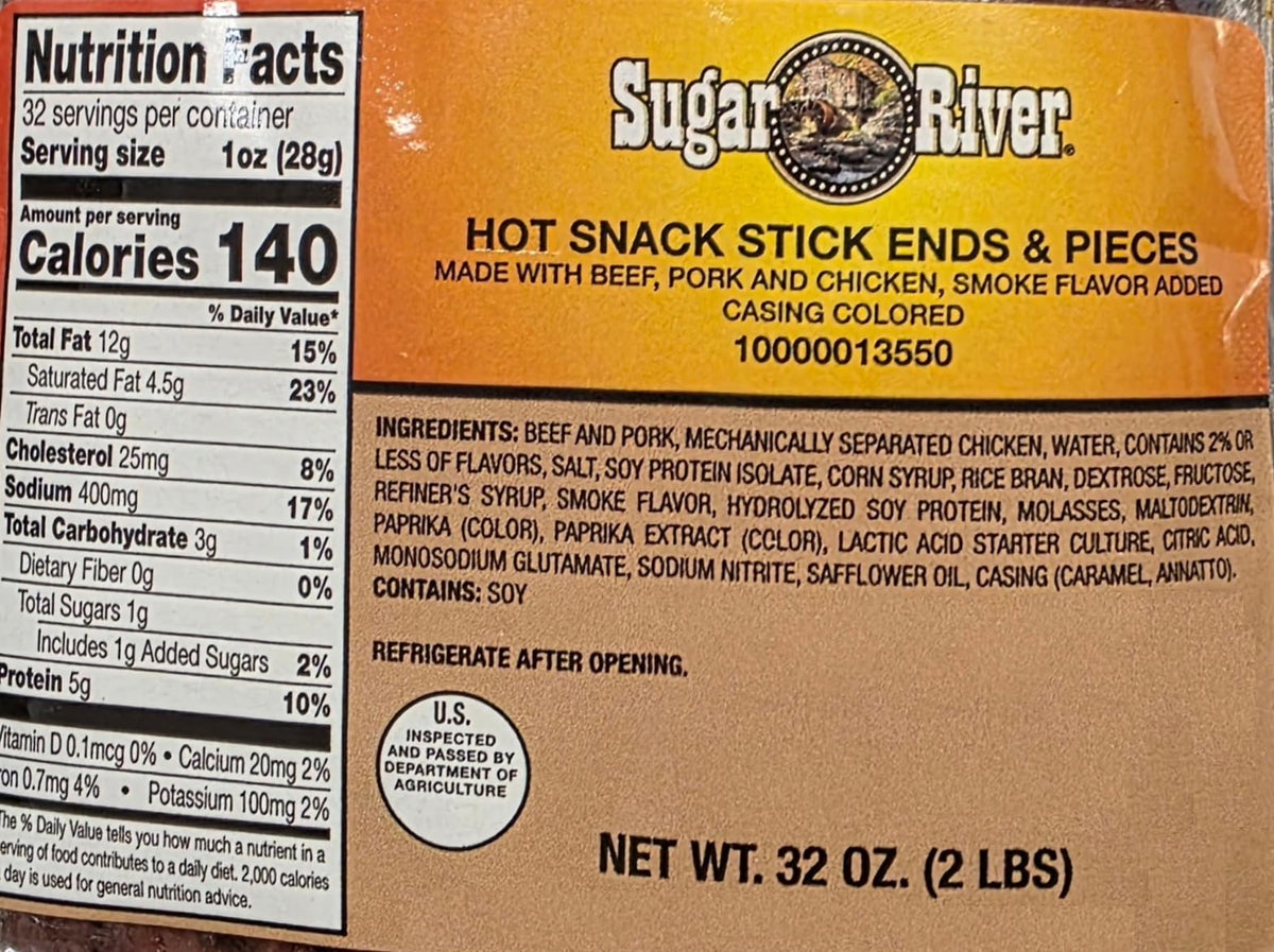 Sugar River Snack Sticks non vacuum sealed with dry texture for grab-and-go snacking