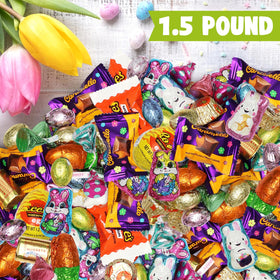 Sugaridge chocolate candy buffet display with colorful wrappers and bite-sized treats.