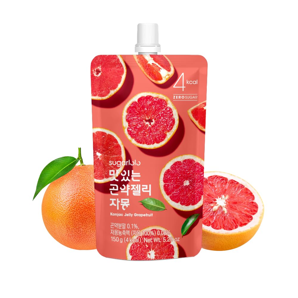 Sugarlolo konjac grapefruit jelly packshot showing 10-pack for on-the-go snacking