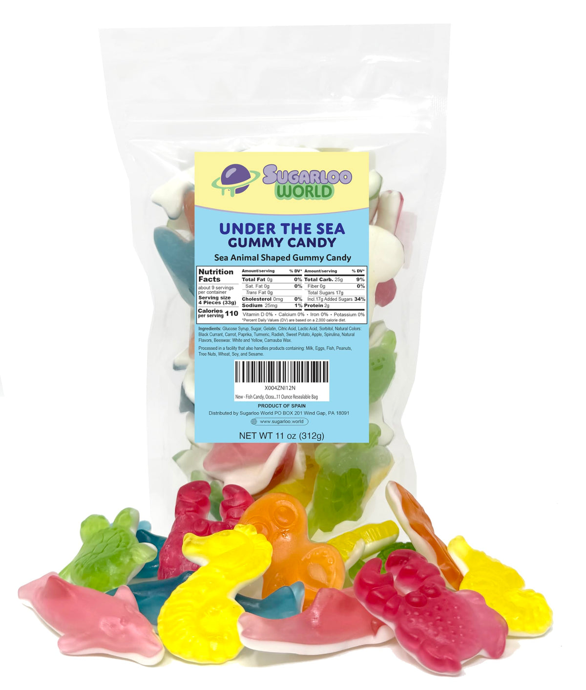 Sugarloo World fish candy ocean friends: colorful sea creatures for party bowls.