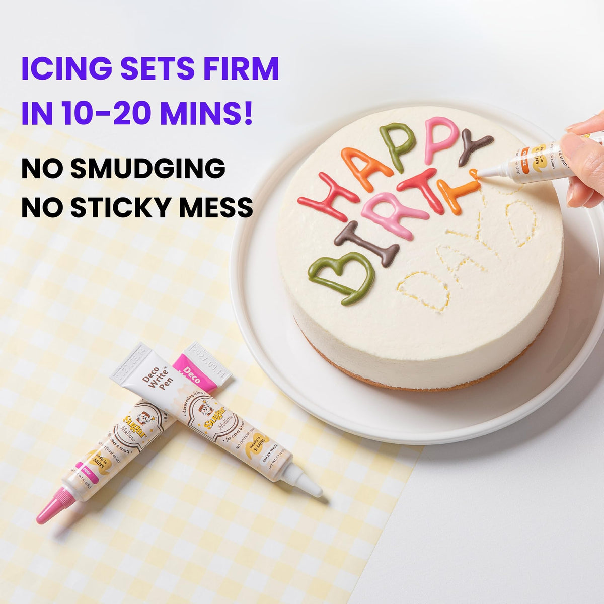 SugarMellow 5-pack decorating pens ideal for cupcakes and cookies