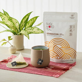 Sugimoto Tea Genmaicha roasted rice focus—toasty notes for cozy mornings.