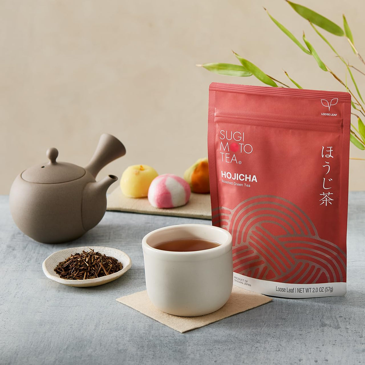 Sugimoto Tea Hojicha cold brew setup demonstrates versatile, refreshing serving method.
