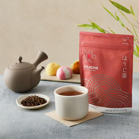 Sugimoto Tea Hojicha cold brew setup demonstrates versatile, refreshing serving method.