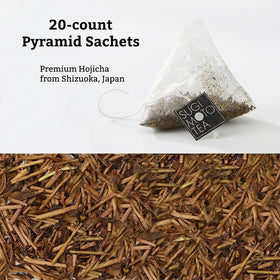 Sugimoto Tea Hojicha cold brew in a tumbler showcases refreshing, low-caffeine option.