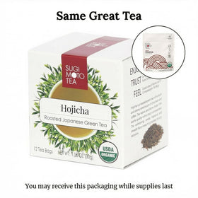 SUGIMOTO TEA Hojicha organic leaves and stems showing authentic blend
