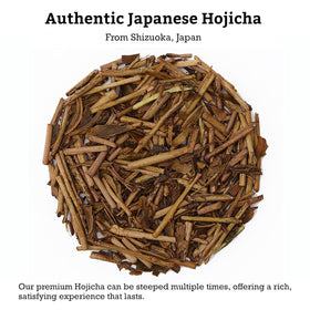 Sugimoto Tea Hojicha roasted color-brown hue signals a toasty, comforting flavor.
