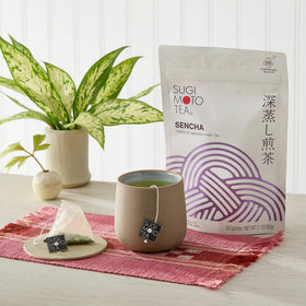 Sugimoto Tea Sencha Fukamushi contains L-Theanine and Catechins for a calm focus