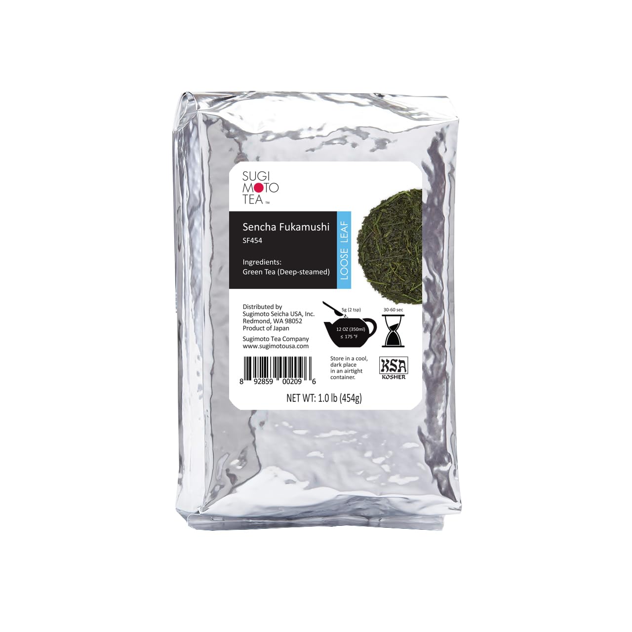 Sugimoto Tea Sencha Fukamushi bulk 1lb – rich aroma and smooth finish for daily tea.