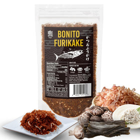 SUI of Tokyo bonito furikake with kombu and shiitake on rice for savory flavor