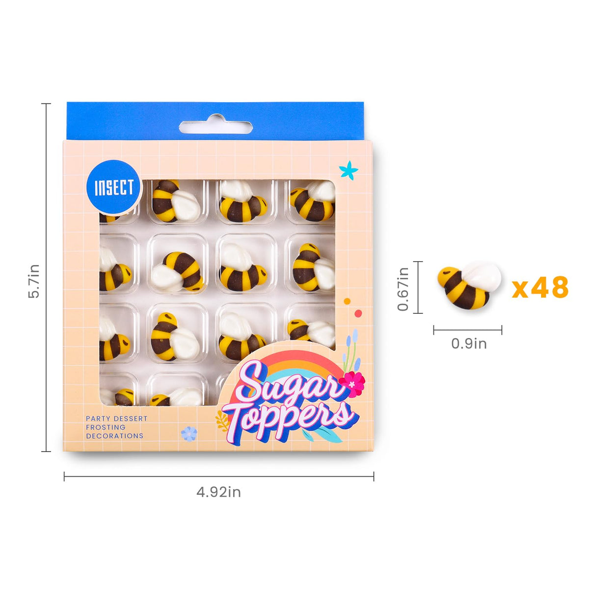 Sujoygar bee-theme toppers suit macarons and cakesicles for themed parties.