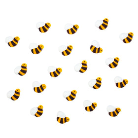 Assorted Sujoygar edible bee decorations for cookies and macarons.