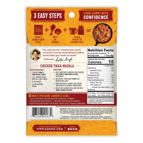 Sukhi's Indian curry paste packaging front highlights gluten-free, halal-certified sauce.