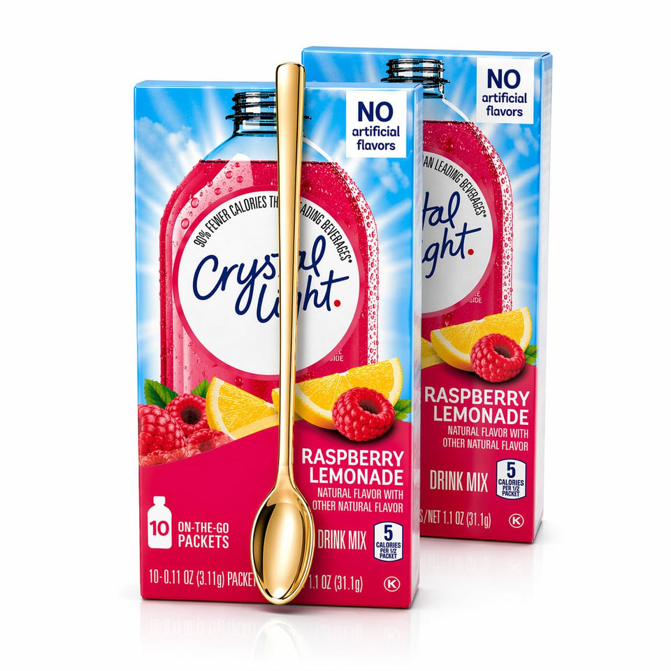 Sukkar Pasha Crystal Light On The Go Raspberry Lemonade 2-pack for sugar-free, low-calorie refreshment