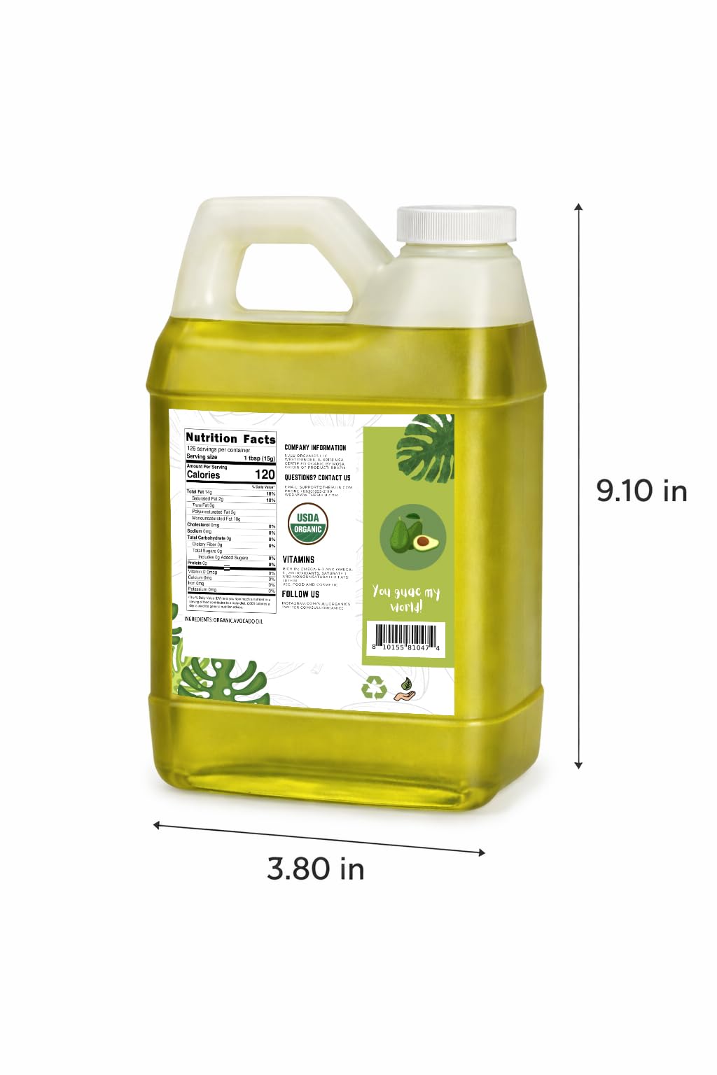 Sulu Organics avocado oil raw label shows organic quality and purity