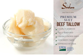 Sulu Organics beef tallow melt-ready container for versatile cooking and nourishing skincare