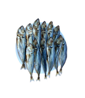 Sun Dried Seafoods dried blue mackerel buo packaging highlights freshness and extended shelf life.
