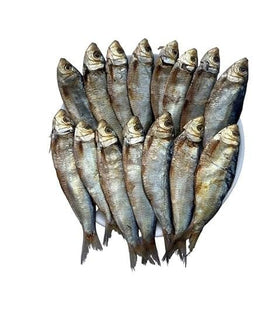 Sun Dried Seafoods dried herring bag shows wild caught quality and chemical-free preservation.