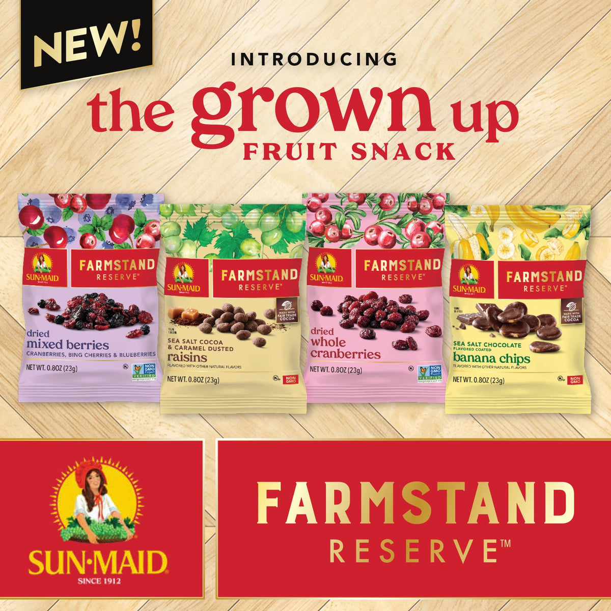 Sun-Maid Farmstand Reserve Amazon Exclusive packaging suitable for gifting or stocking stuffers.