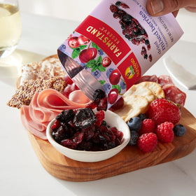 Sun-Maid Farmstand Reserve cranberries close-up highlighting juicy, balanced flavors.