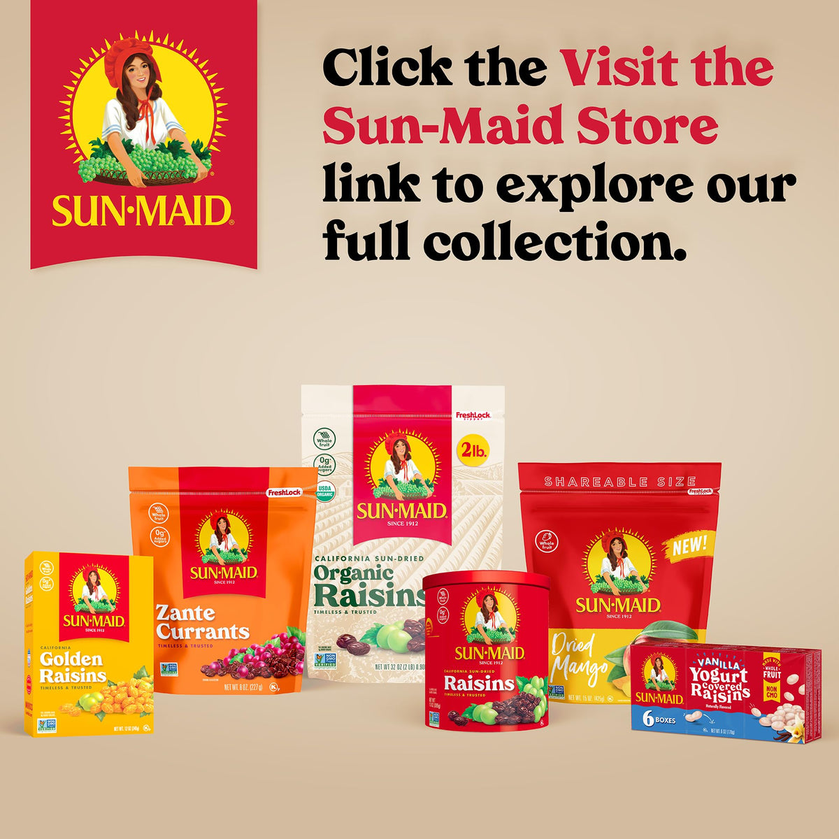 Sun-Maid Farmstand Reserve pouch in a lunch box for school snacks.