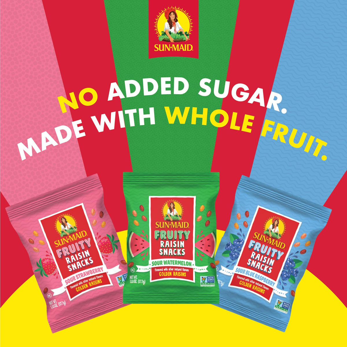 Sun-Maid Sour Blue Raspberry pouch with candy-like fruit flavor