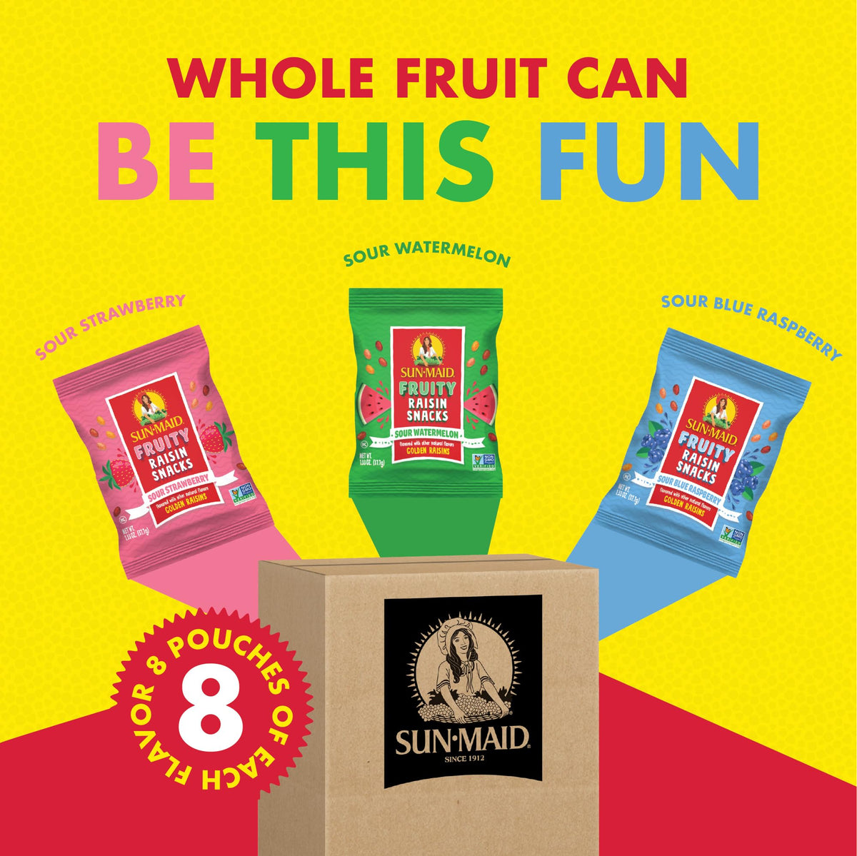 Sun-Maid Sour Watermelon pouch for school lunches