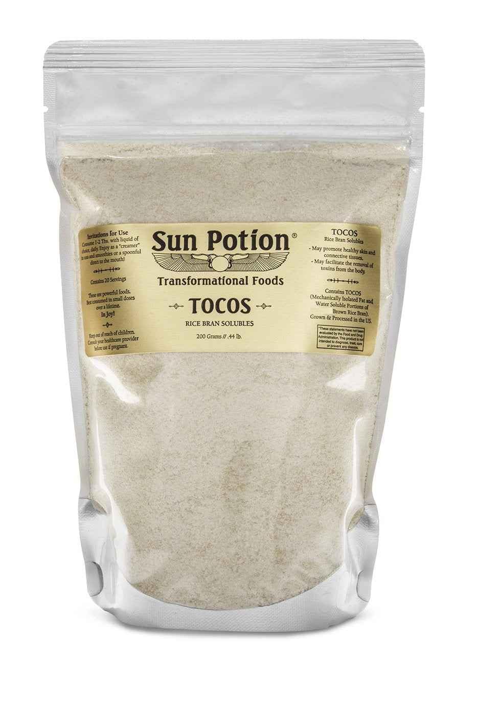 Sun Potion Tocos Powder container shows clean packaging highlighting vitamin E complex