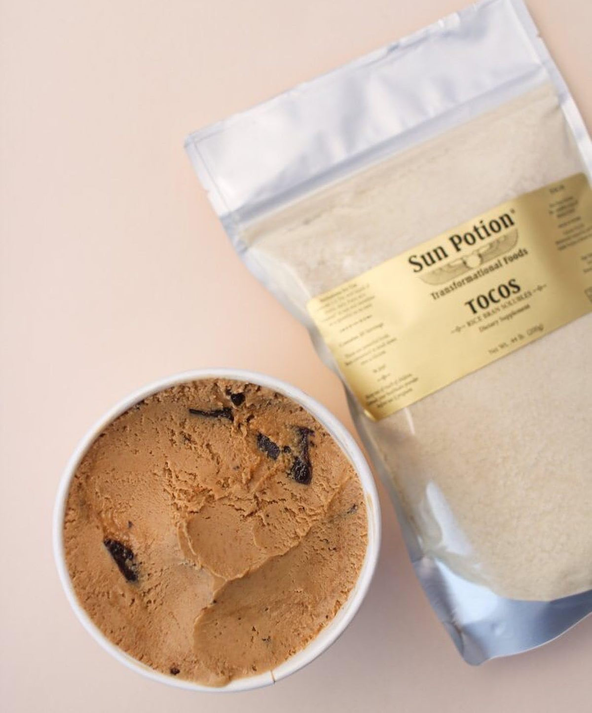 Sun Potion Tocos Powder label close-up reinforces purity and sourcing