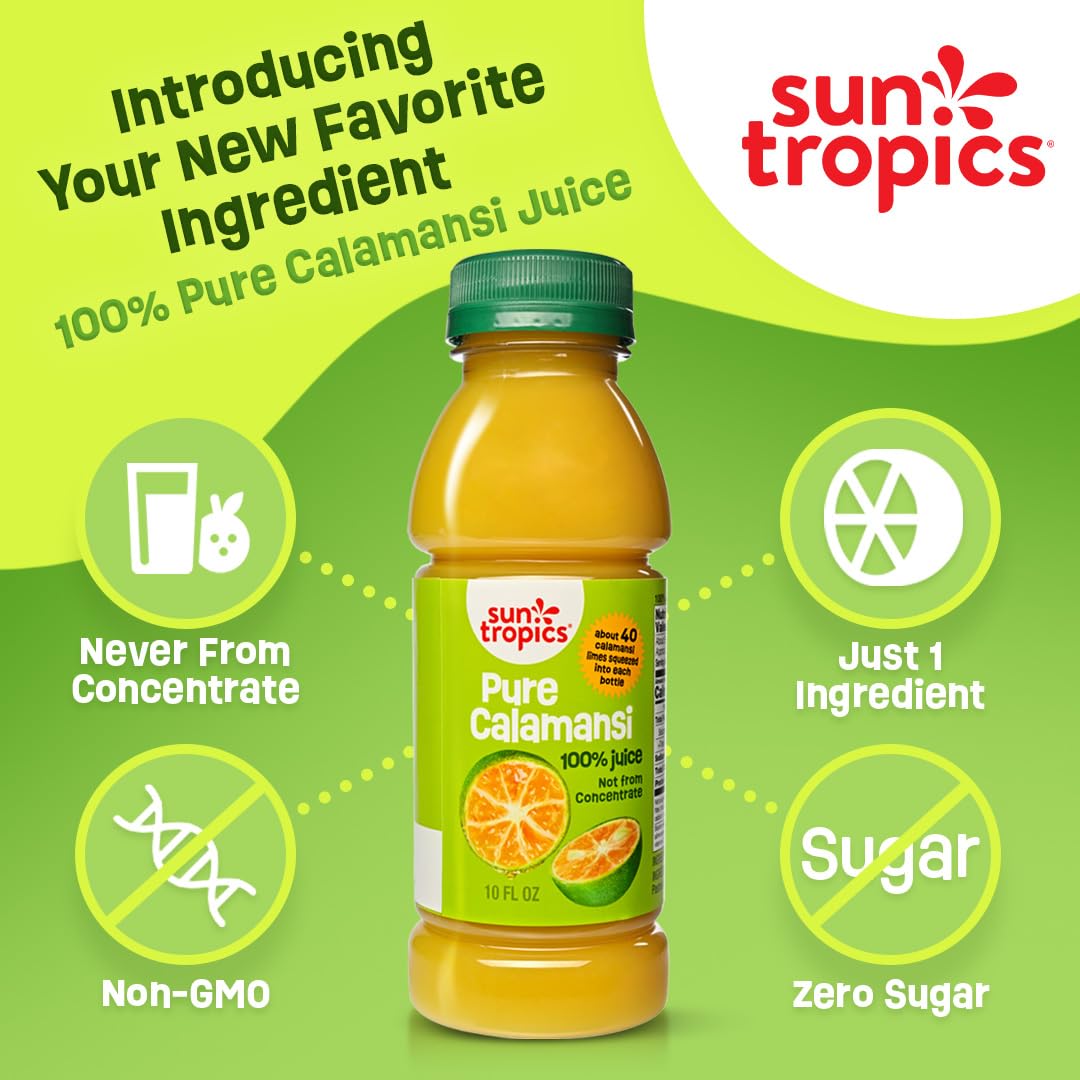 Sun Tropics calamansi juice pour glass showcases vibrant citrus ideal for cocktails.