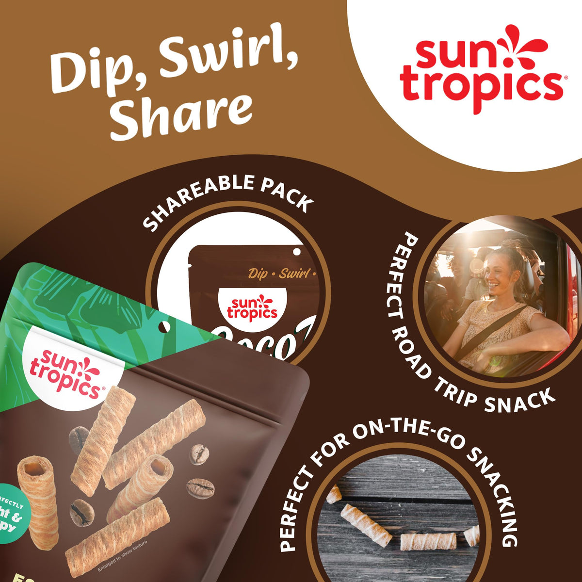 Sun Tropics CocoRolls Espresso travel pack for on-the-go snacking.