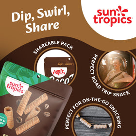Sun Tropics CocoRolls Espresso travel pack for on-the-go snacking.