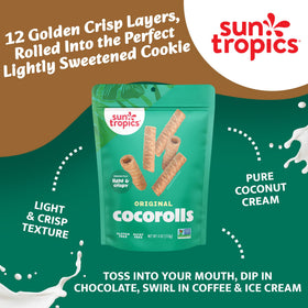 Sun Tropics CocoRolls Original Closeup, light crisp texture ideal for dipping.