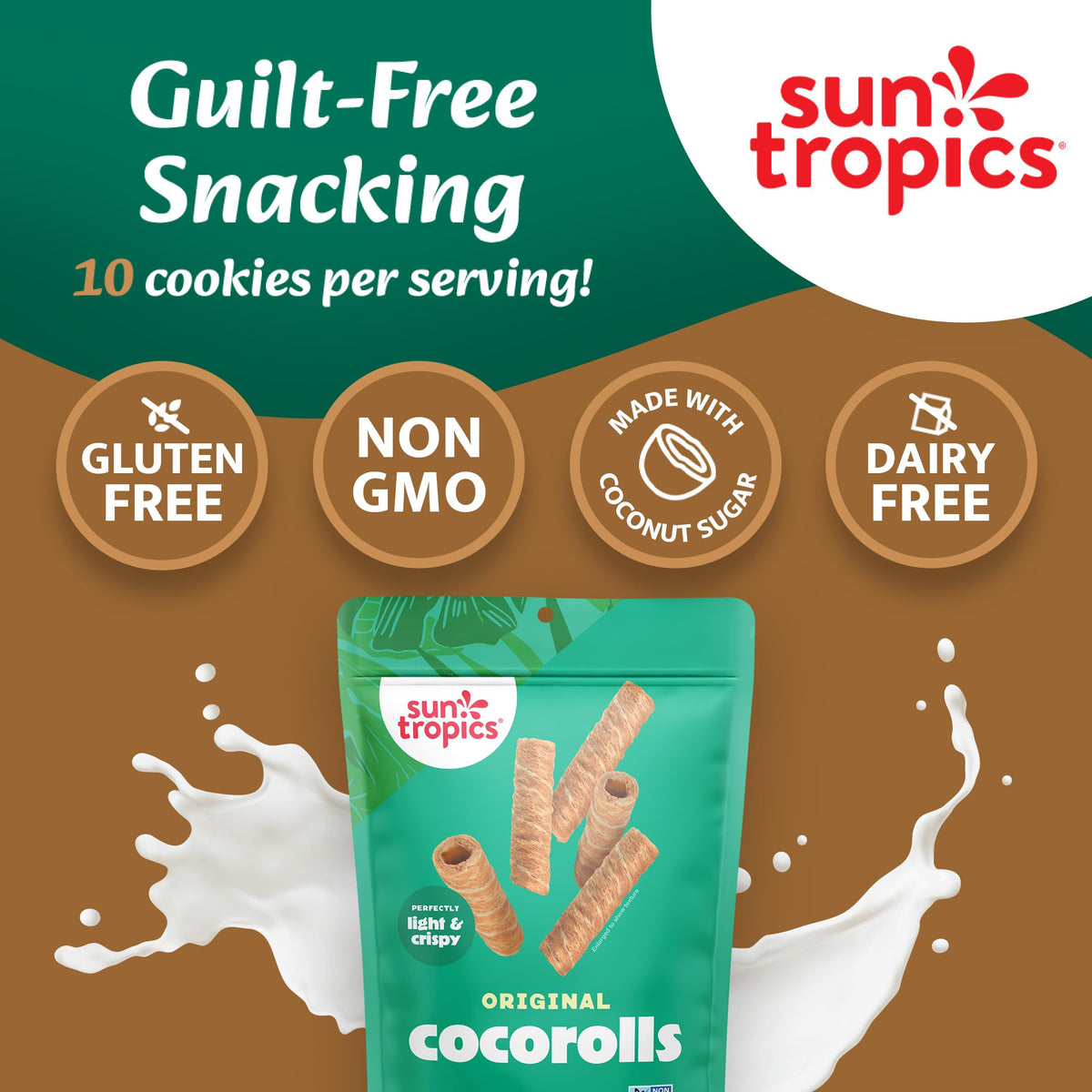 Sun Tropics CocoRolls Original Ingredient List, made with natural ingredients.