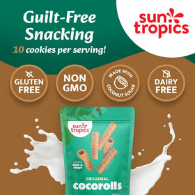 Sun Tropics CocoRolls Original Ingredient List, made with natural ingredients.