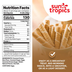 Sun Tropics CocoRolls Salted Caramel flavor close-up on a platter.