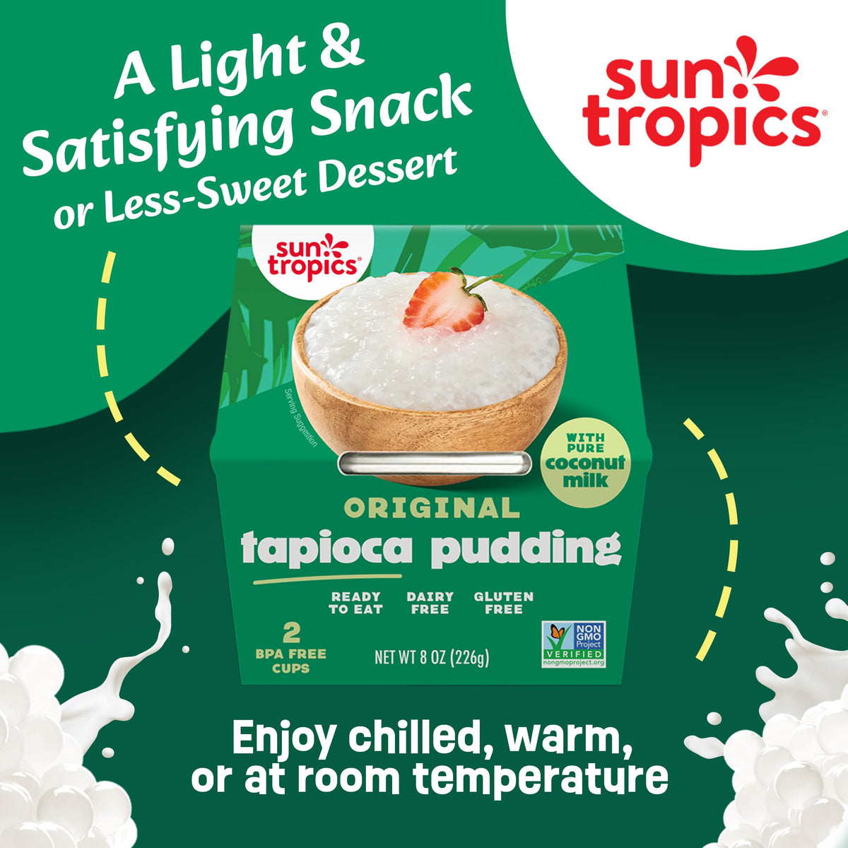 Sun Tropics creamy coconut milk base, smooth dairy-free dessert