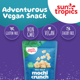 Sun Tropics Mochi Crunch crackers arranged for sharing on a table.