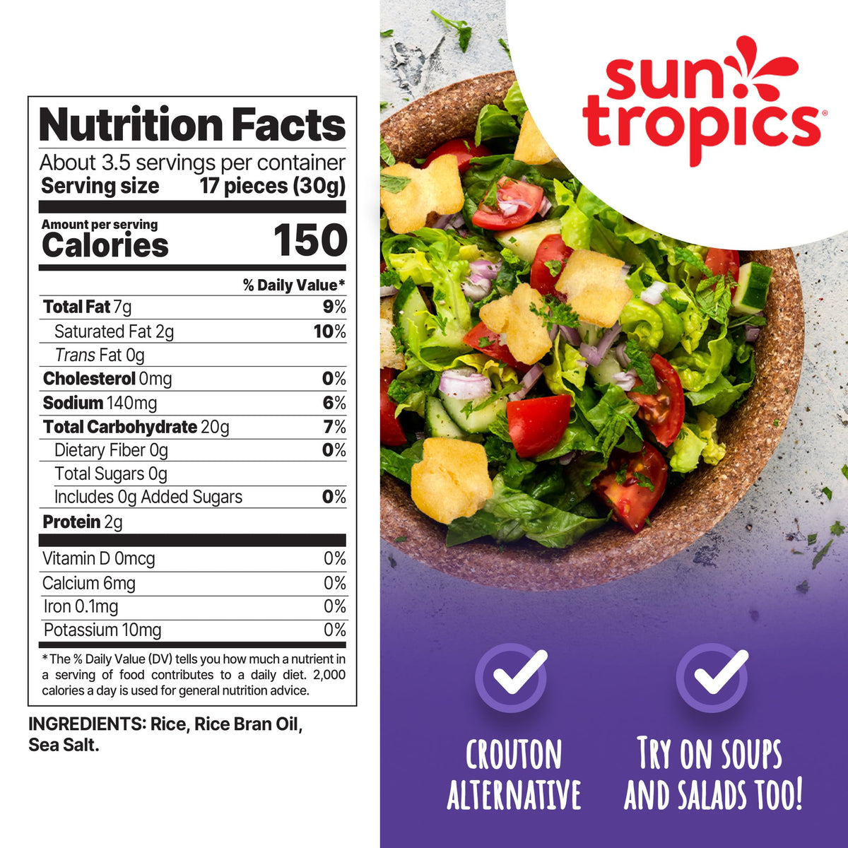 Sun Tropics Mochi Crunch on-the-go snack in a single pack display.