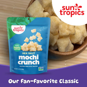 Sun Tropics Mochi Crunch Tamari Teriyaki bites plated for tasting.