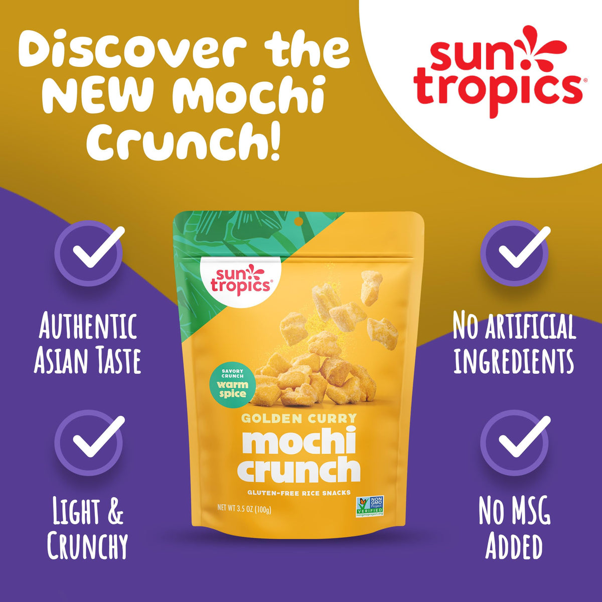Sun Tropics Mochi Snack Bites Golden Curry Pack, rich curry flavor for sharing