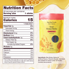 Sun Bay Foods Clover honey sticks poured into tea for natural flavor.
