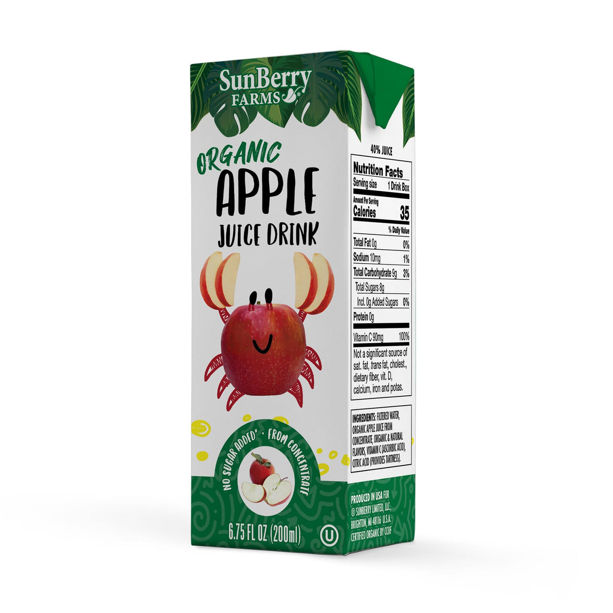 Sunberry Farms Fruit Punch juice box with vibrant color, kid-friendly