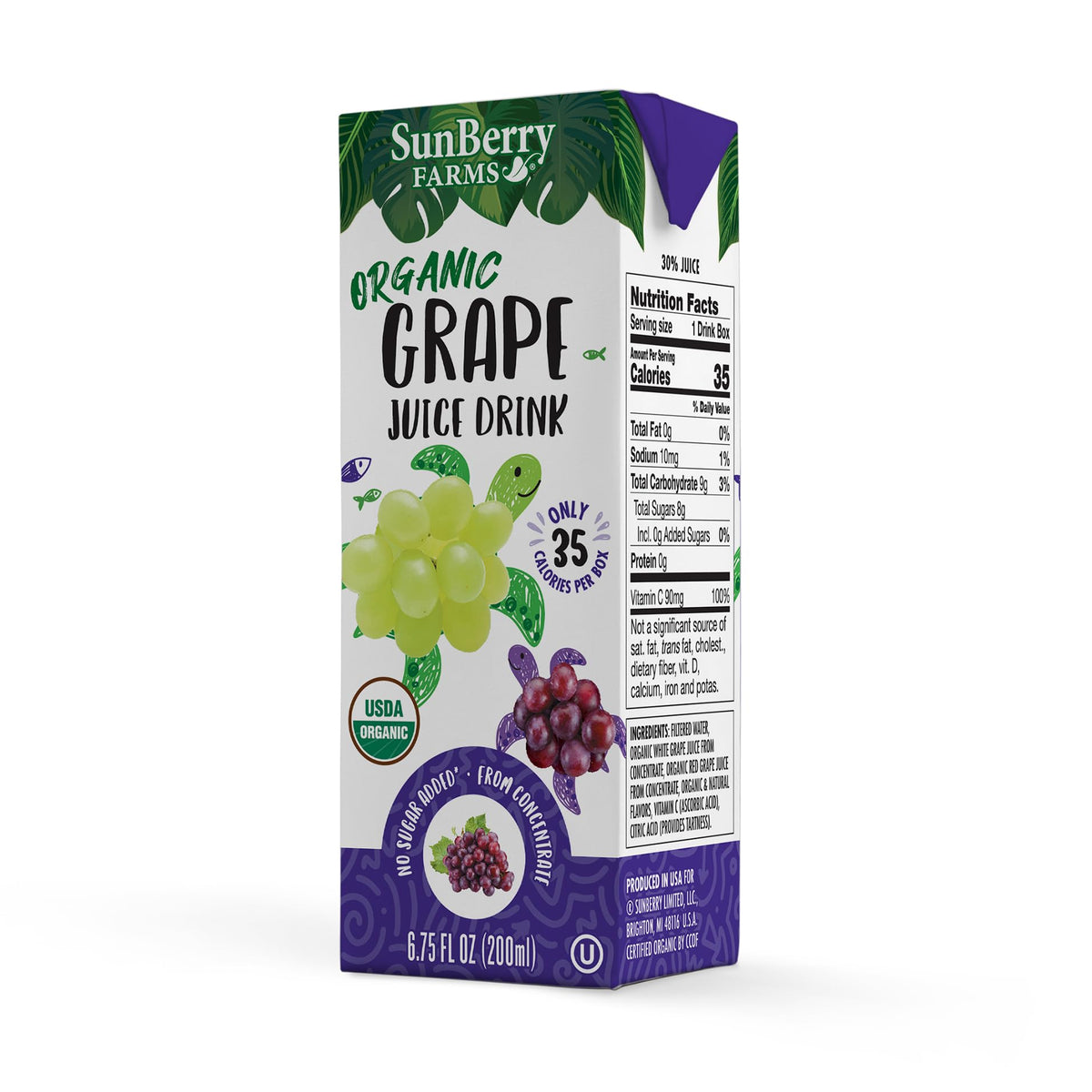 Sunberry Farms Grape juice box for on-the-go hydration and snacks