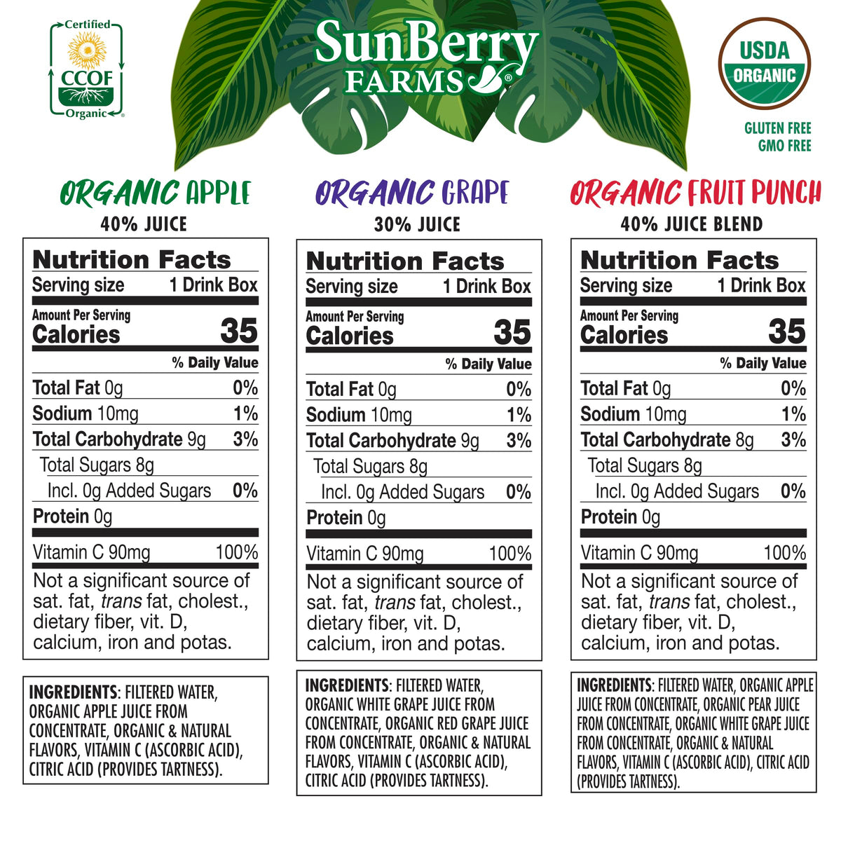 Sunberry Farms Lunchbox-ready juice boxes, portable and easy to store