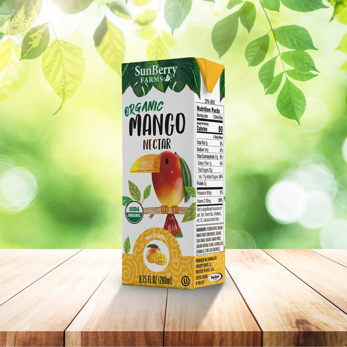 Vibrant mango color signals a refreshing tropical treat from Sunberry Farms.