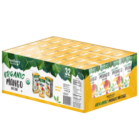 Sunberry Farms Organic Mango Nectar juice boxes ready for kids' lunchboxes.